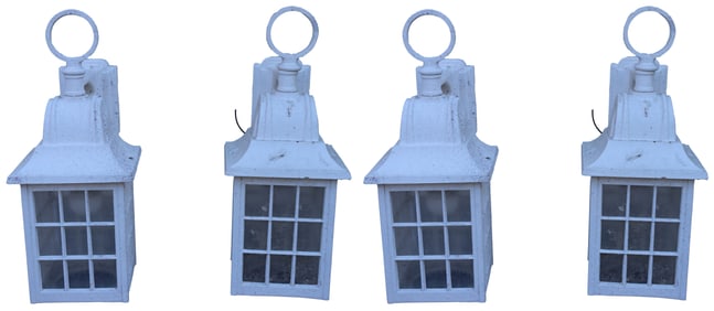 4 Matching Metal Outdoor Hanging Lanterns