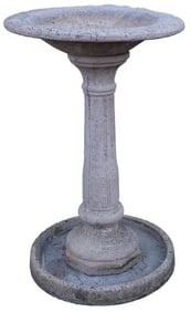 Two-Level Concrete Pedestal Column Bird Bath