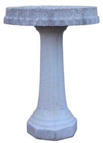 Cast Stone International Fluted Pedestal Column Bird Bath