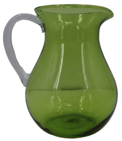 Green & Clear Glass Pitcher