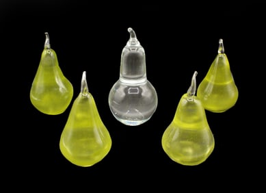 5 Pear Paperweights