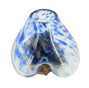 Cohasset Gifts Blue Molten Glass Bowl & Wood Sculpture