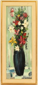 Vlaminck Style Mid Century Still Life Oil on Canvas Painting