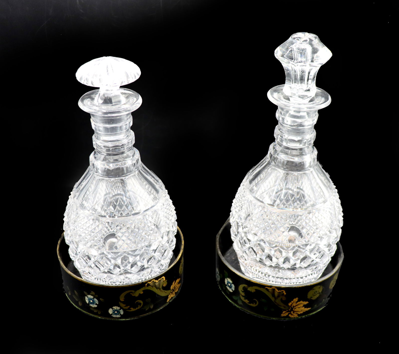 (2) Glass Decanters with Holders (1 of 18)