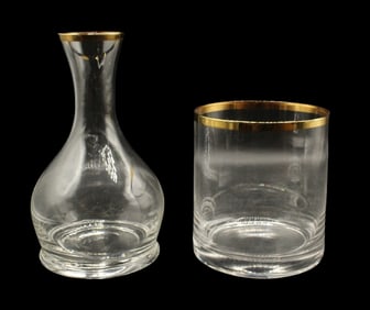 Crystal Decanter and Glass
