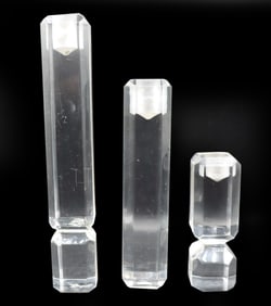 (3) Modern Lucite Candlesticks