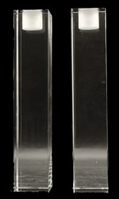 Oleg Cassini (1913-2006) Russian/American, Pair of Modern Lucite Candlesticks