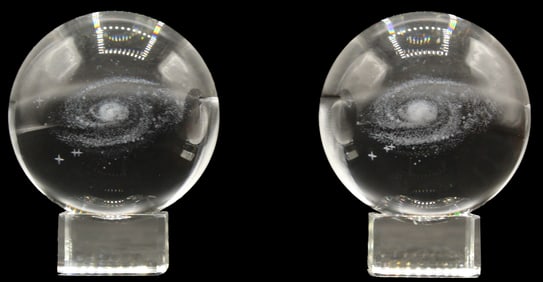 (2) Galaxy Crystal Ball Glass Spheres