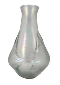 Layered Translucent Iridescent Art Glass Vase