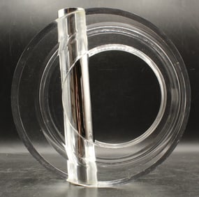 Abstract Acrylic & Metal Vase