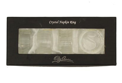 (4) Oleg Casini Crystal Napkin Rings