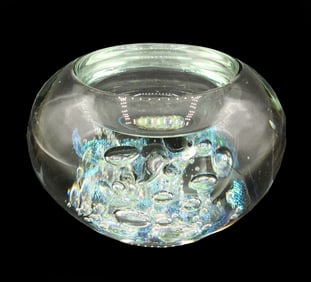 Robert Eickholt (Born 1947) American, 2007 Art Bubble Glass Crystal Bowl