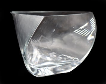 Triangular Dansk Modern Glass Bowl