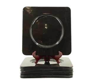 13 Decorative Chinese Black Lacquer Charger Plates