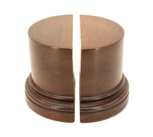 Pair of Rounded Wooden Bookends