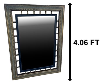 Large Carved Black Wood and Gold Gilt Wall Mirror