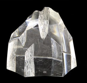 20th Century Japanese Hoya Crystal Glass Glacier Paperweight