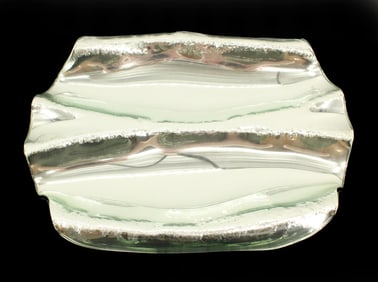 Abstract Wavy Silvered Art Glass Sheet