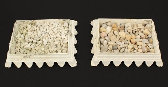 (2) Martha By Mail Pottery Pebble Trays