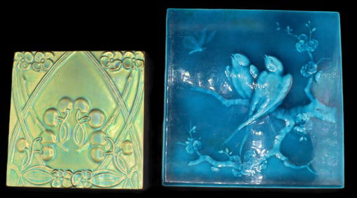 (2) Glazed Aesthetic Art Tiles