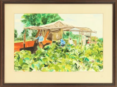 Michelle Parker (20th/21st Century) American, Painting "Tobacco Harvesting"