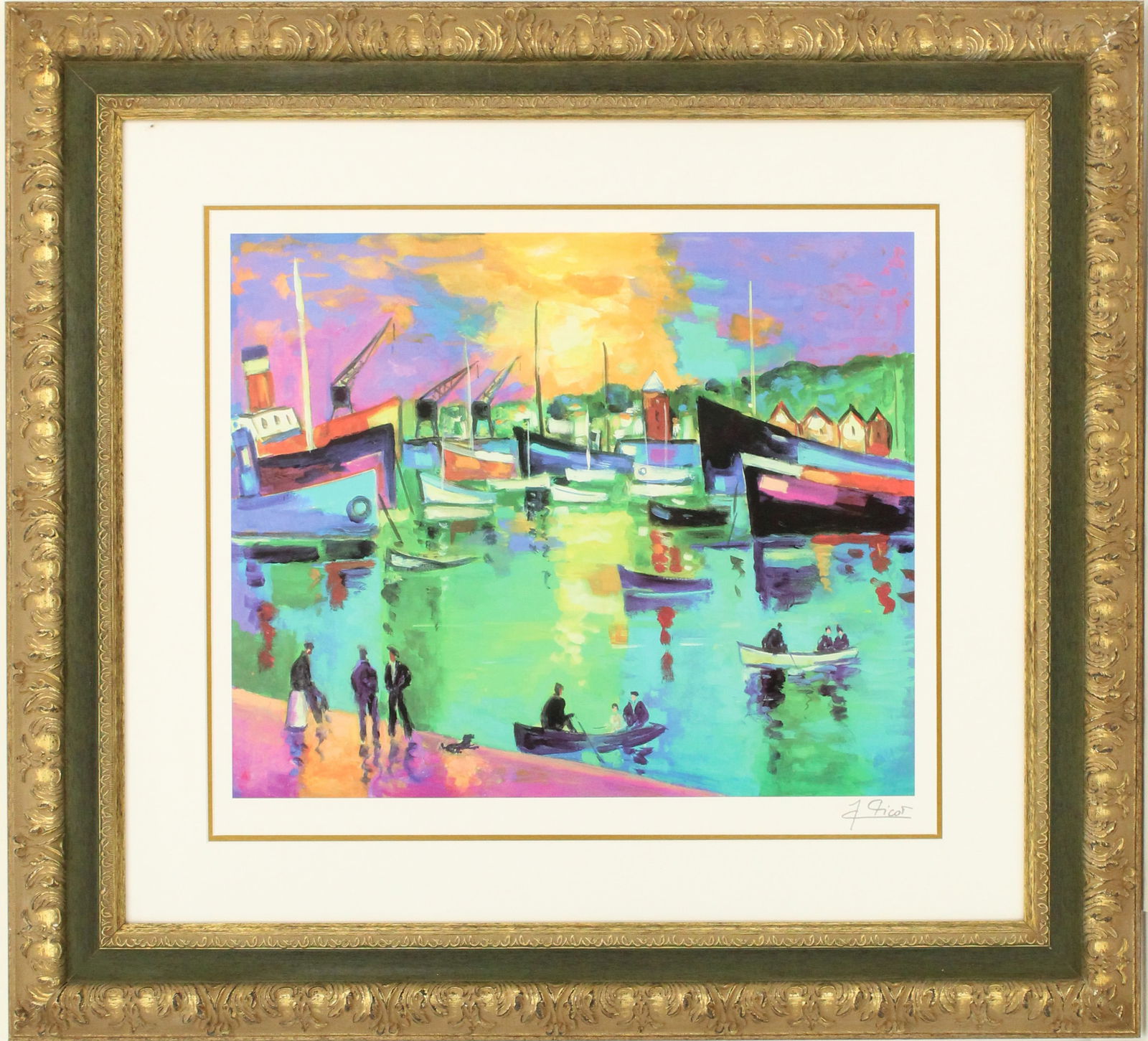 Jean-Claude Picot (1933-2020) French, Color Seriolithograph Print "Un Soir d'ete" (Summer Night) (1 of 11)