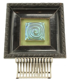 Hungarian Zsolnay Eosin Porcelain Framed Art Tile