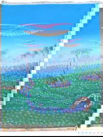 Fritzner Isemorin (Born 1971) Haitian, Vertical Landscape Acrylic on Canvas