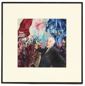 Francois Pages (1929-1985) French, Photograph of Marc Chagall with "The Entrance to Jerusalem"