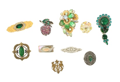 (10) Costume Brooches