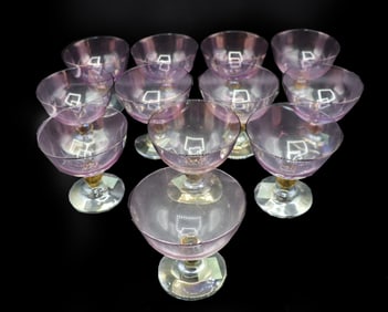 (12) Art Glass Goblets