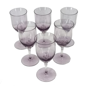 (6) Vintage Purple Wine Glasses