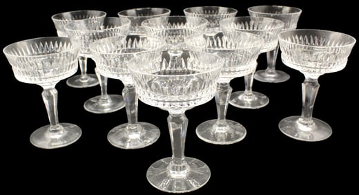 Set of 12 Vintage Royal Doulton Vanborough Champagne Tall Coupe Glasses