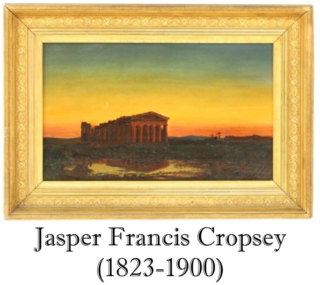 Attr: Jasper Francis Cropsey (1823-1900) American,  "View of Paestum" (1 of 10)