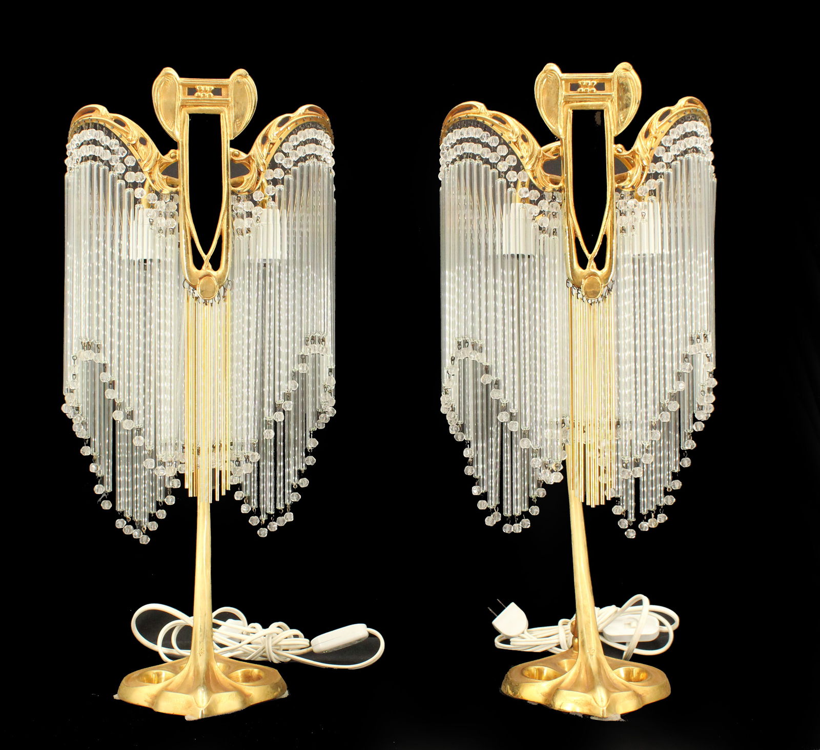 (2) Pair of Hector Guimard Pair of Art Nouveau Table Lamps Signed (1 of 16)