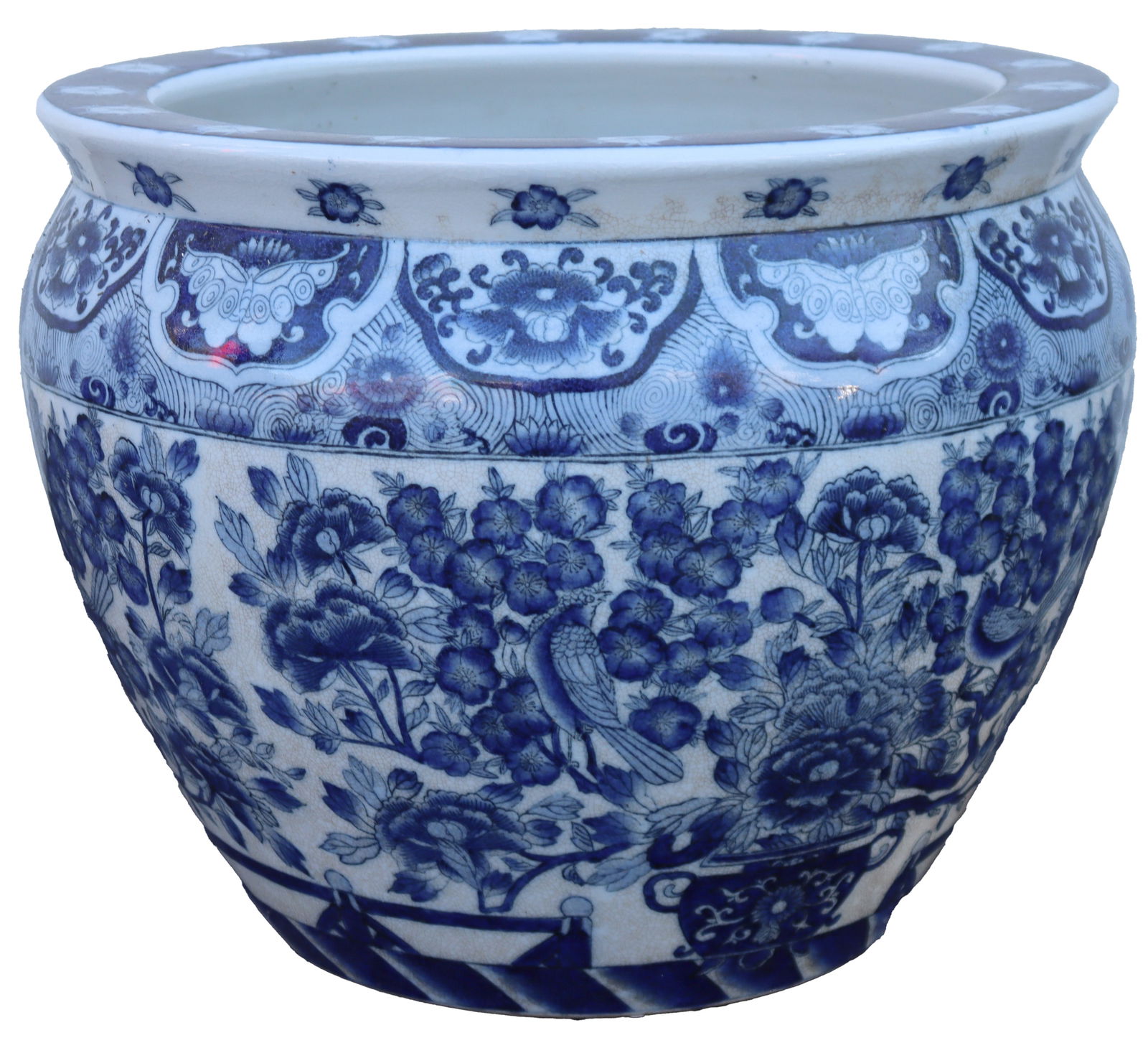 Large Asian Porcelain Fish Bowl (1 of 18)