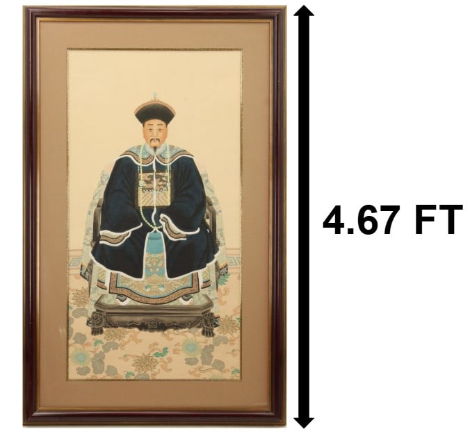 Large Chinese Watercolor on Silk Ancestral Painting (1 of 18)