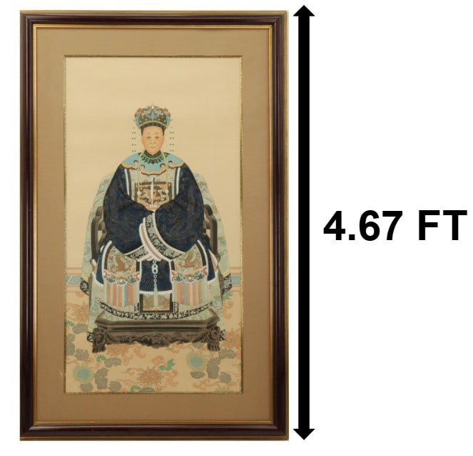 Large Chinese Watercolor on Silk Ancestral Painting (1 of 12)