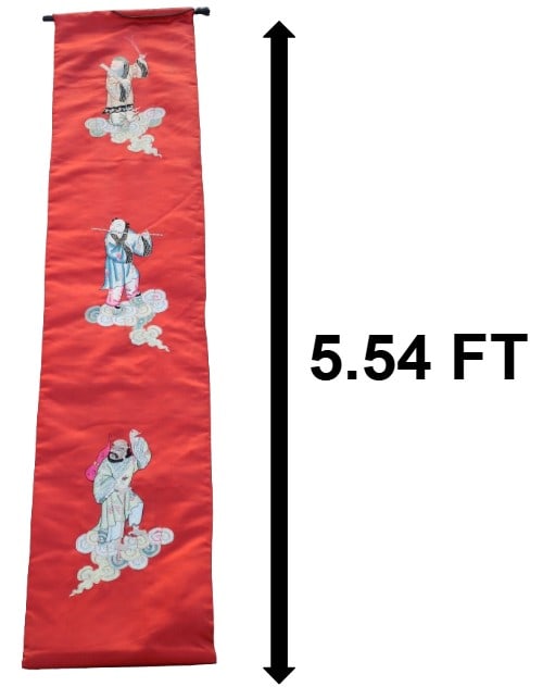 Long Chinese Silk Embroidery Hanging Tapestry (1 of 7)
