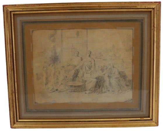 Graphite Drawing of Renaissance Style Cherubs and Gods (1 of 16)