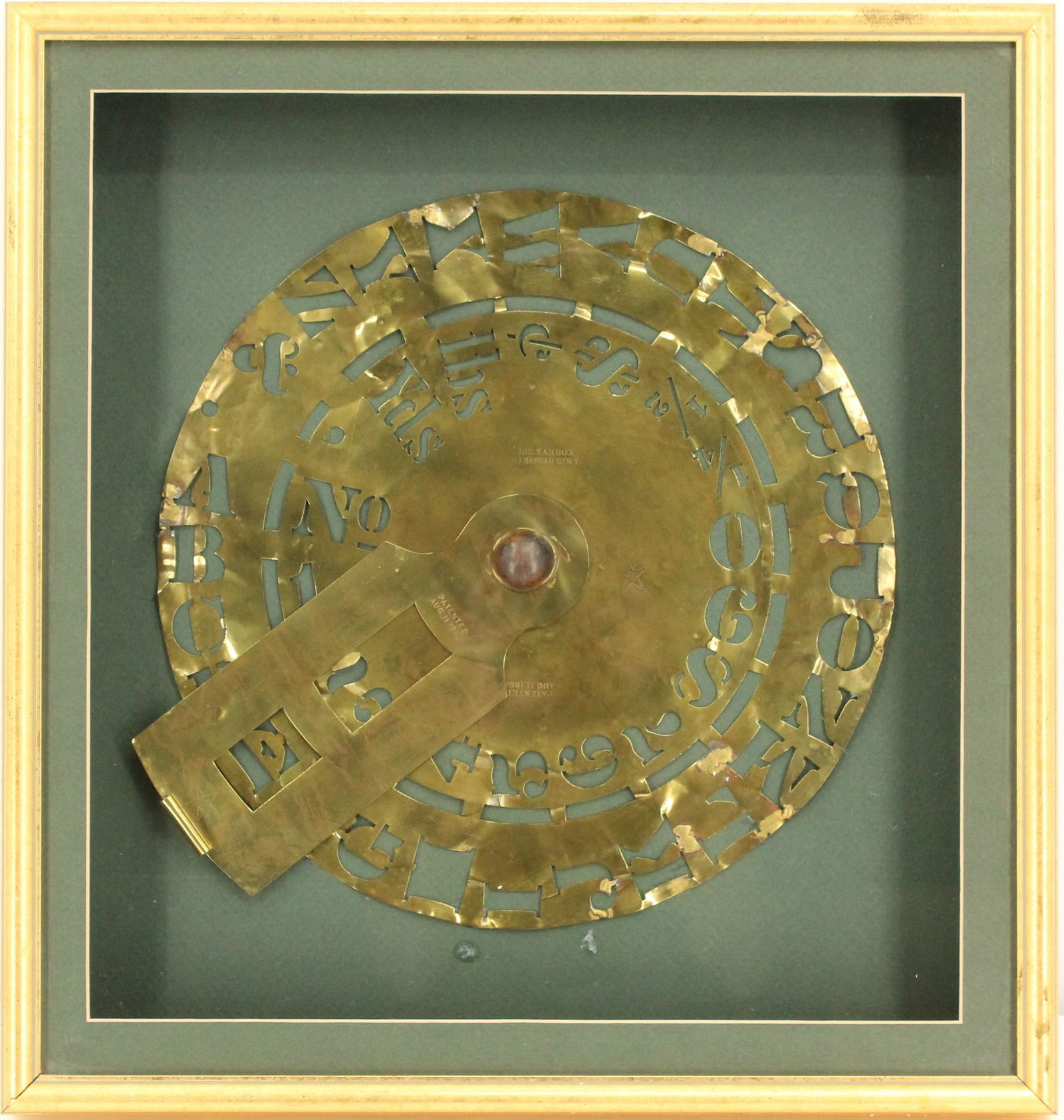 E. L. Tarbox (1830-1904) American, Framed New York Stencil Works Brass Stencil Wheel (1 of 14)