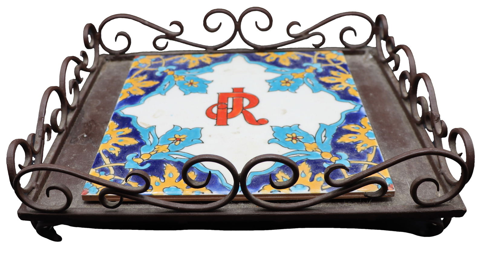 John Ringling Monogrammed Ca d'Zan Decorative Ceramic Tile Tray (1 of 14)
