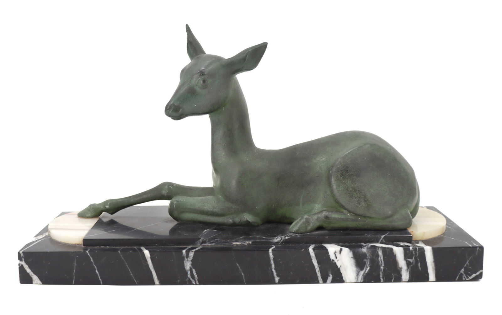 Bronze Fawn Sculpture on Marble Base (1 of 14)