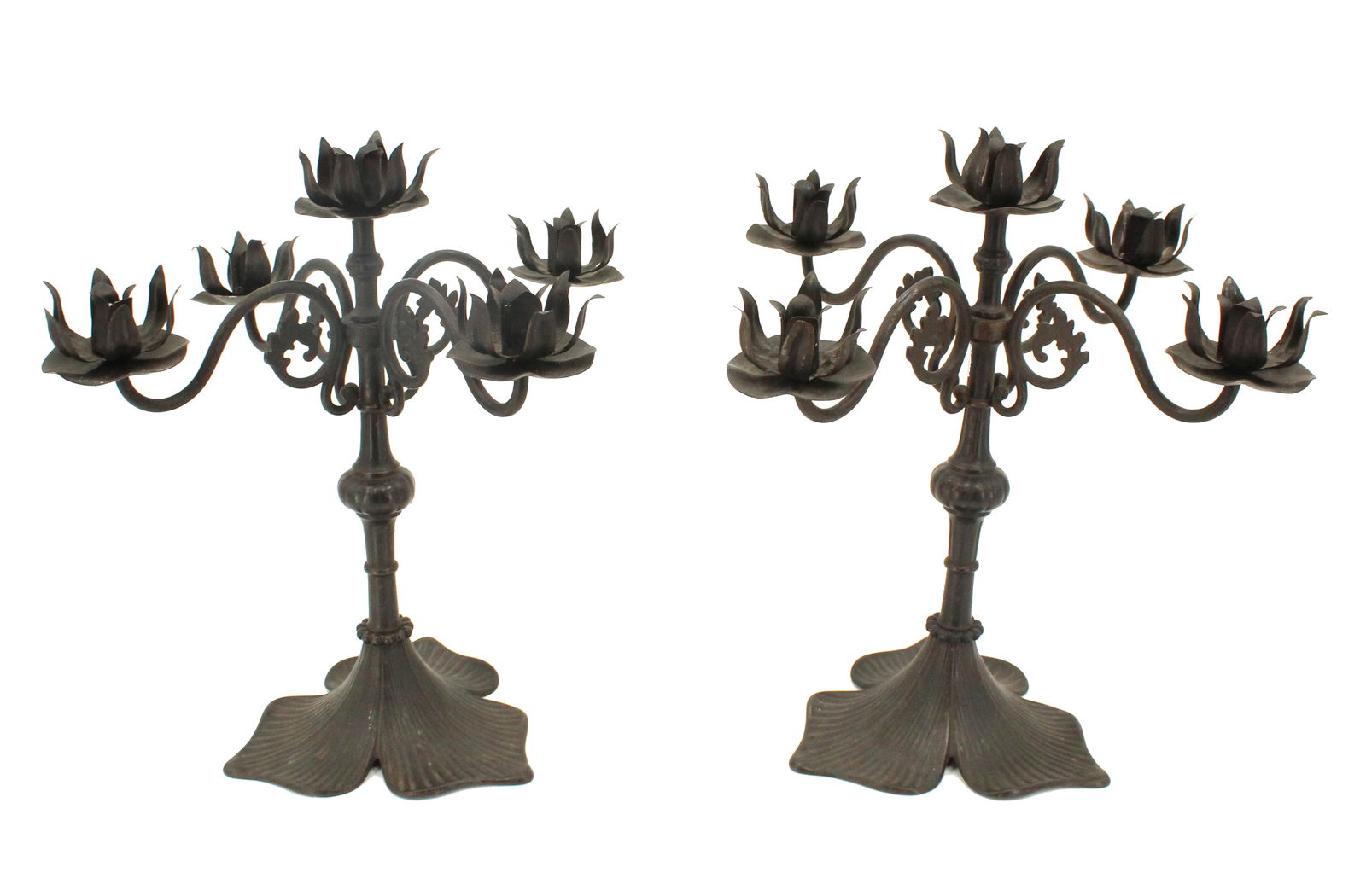 Pair of Art Nouveau Style Metal Candelabras (1 of 17)