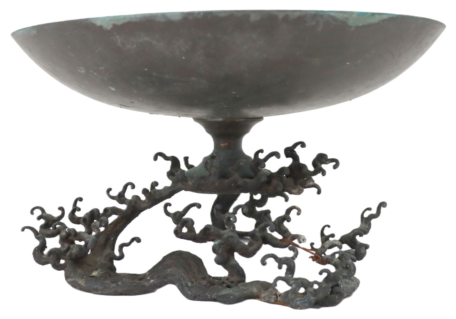 Meiji Era Japanese Bronze Wave Usubata (1 of 19)