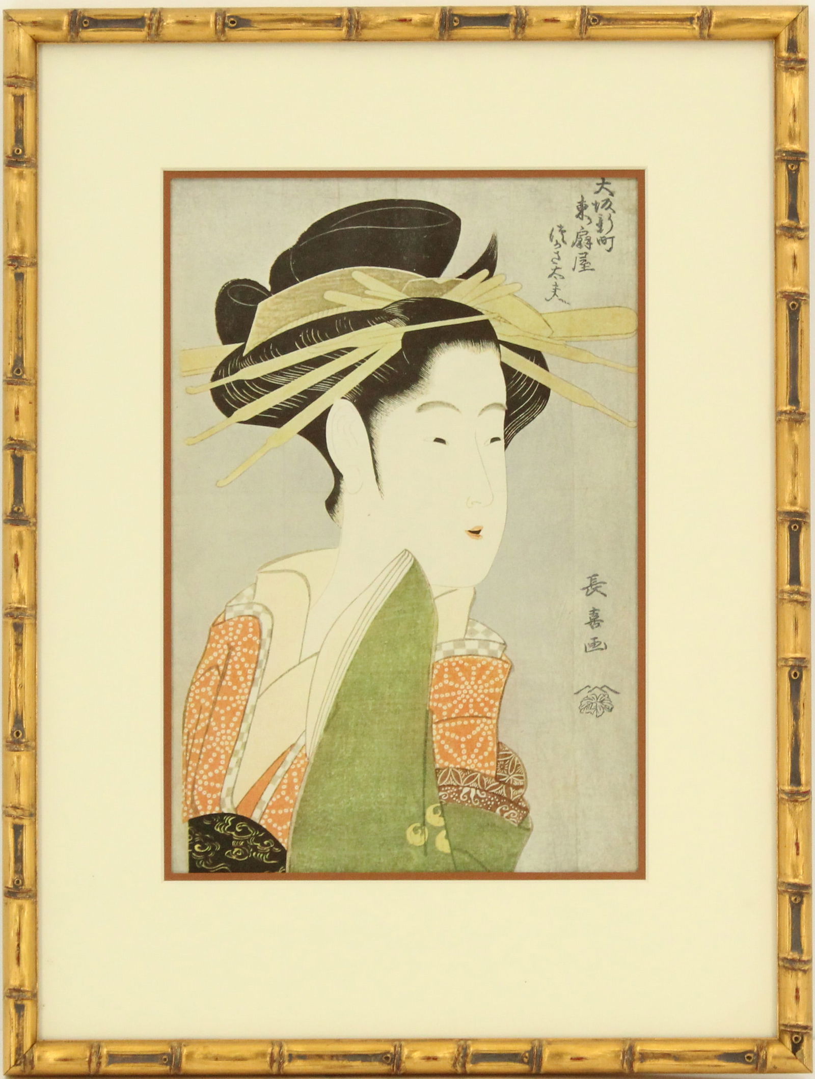 Eishosai Choki (fl. 1760-1820) Japanese, Bijinga Woodblock Print (1 of 9)