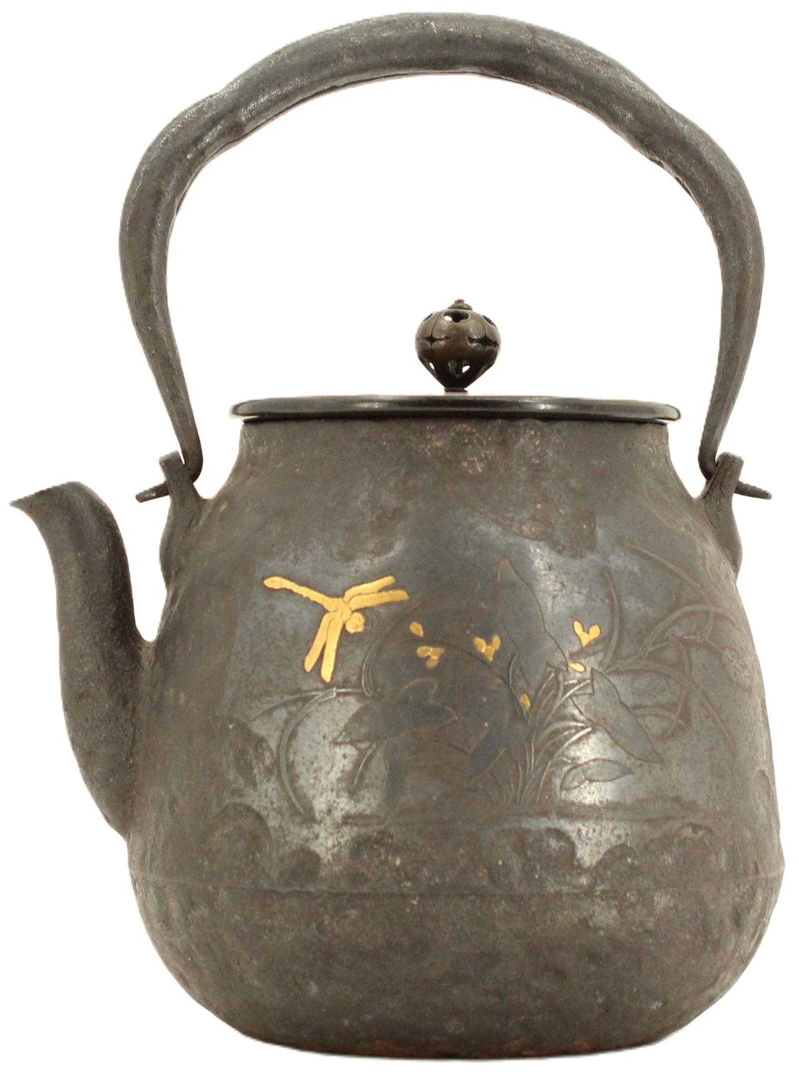 Antique Japanese Meiji Cast Iron and Gold Inlay Teapot (1 of 17)