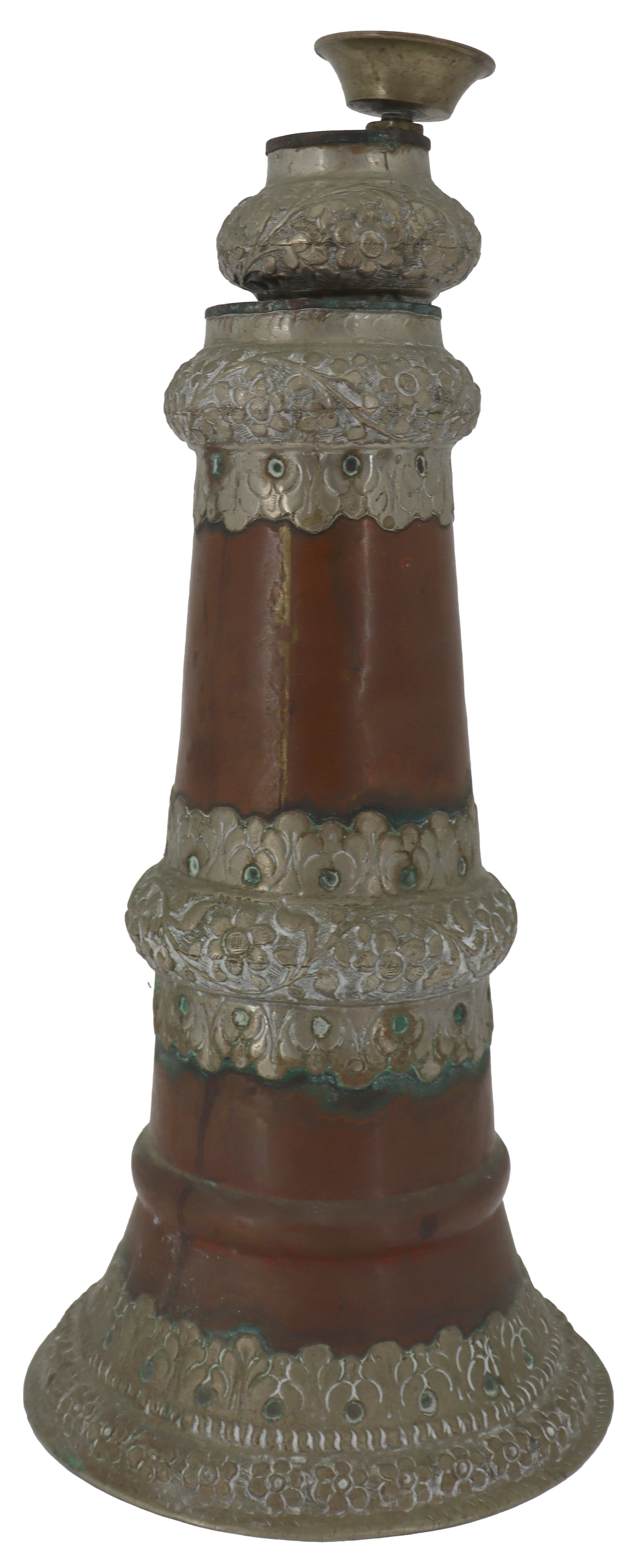 Antique Tibetan Buddhist Temple Copper Extending Long Dungchen Horn (1 of 15)