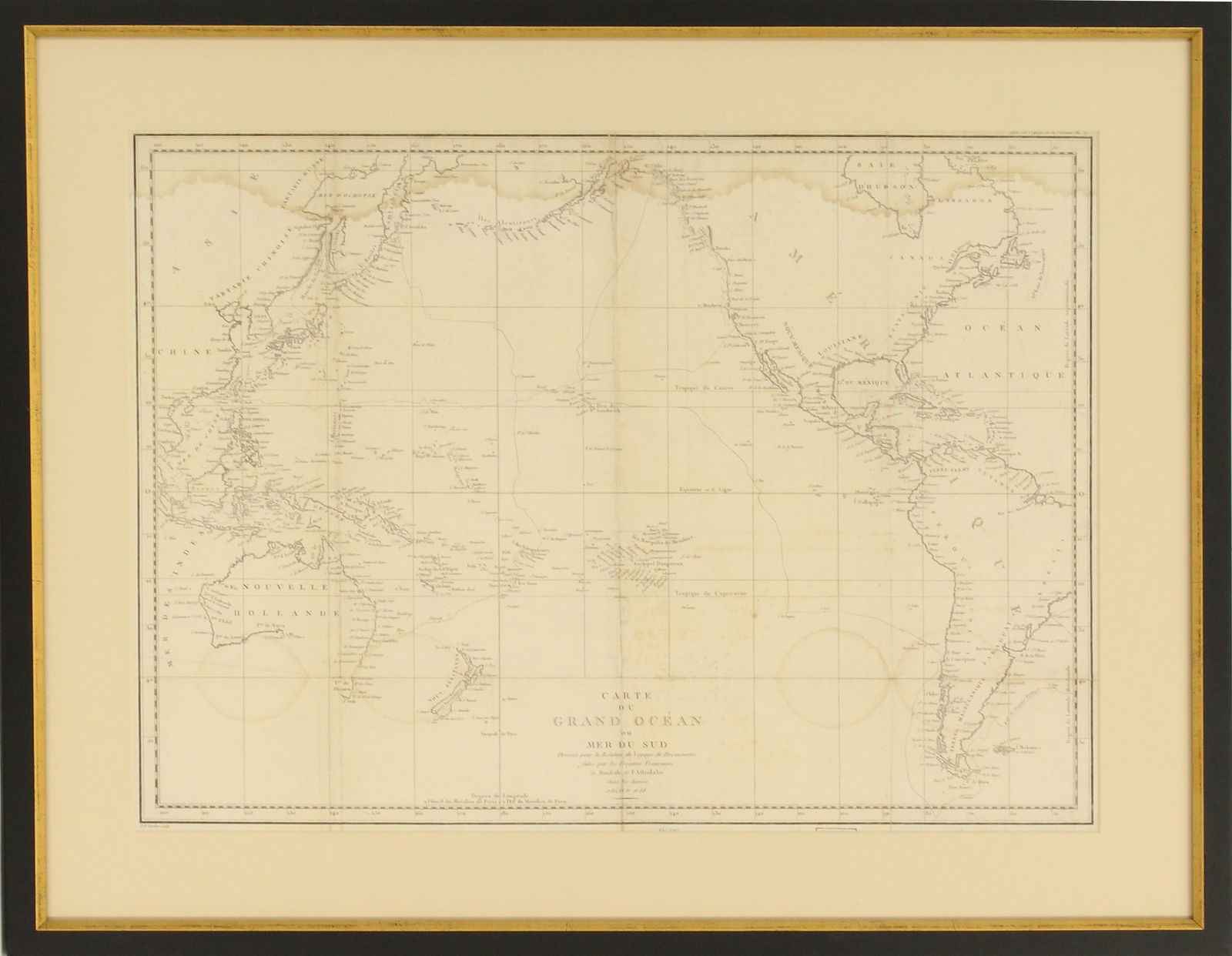 La Perouse Jean-Francois de Galaup 1785-1788 Map of the Voyage of the Frigates Boussole and the (1 of 14)