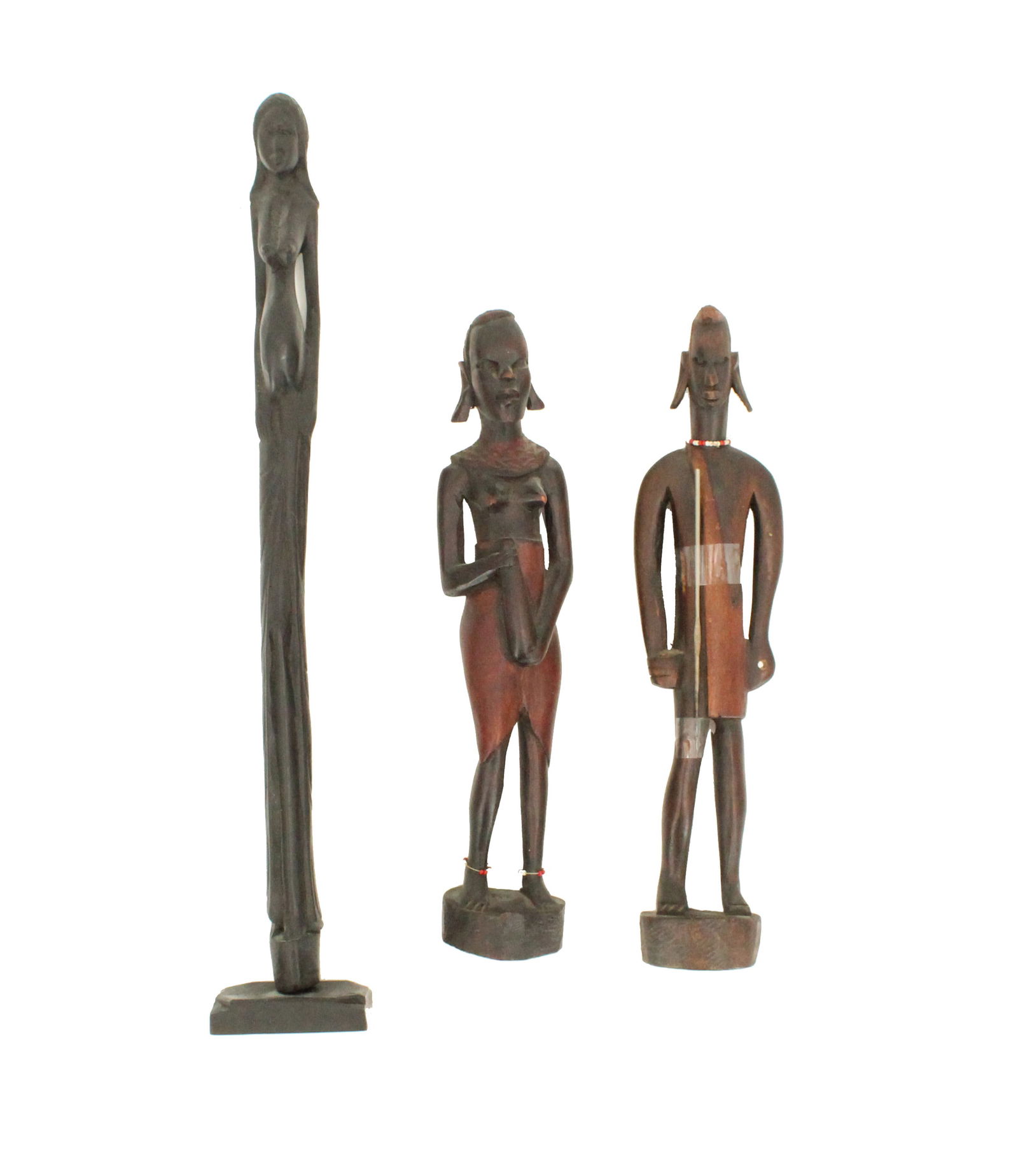 Group of (3) African Carved Wood Figural Statues (1 of 20)